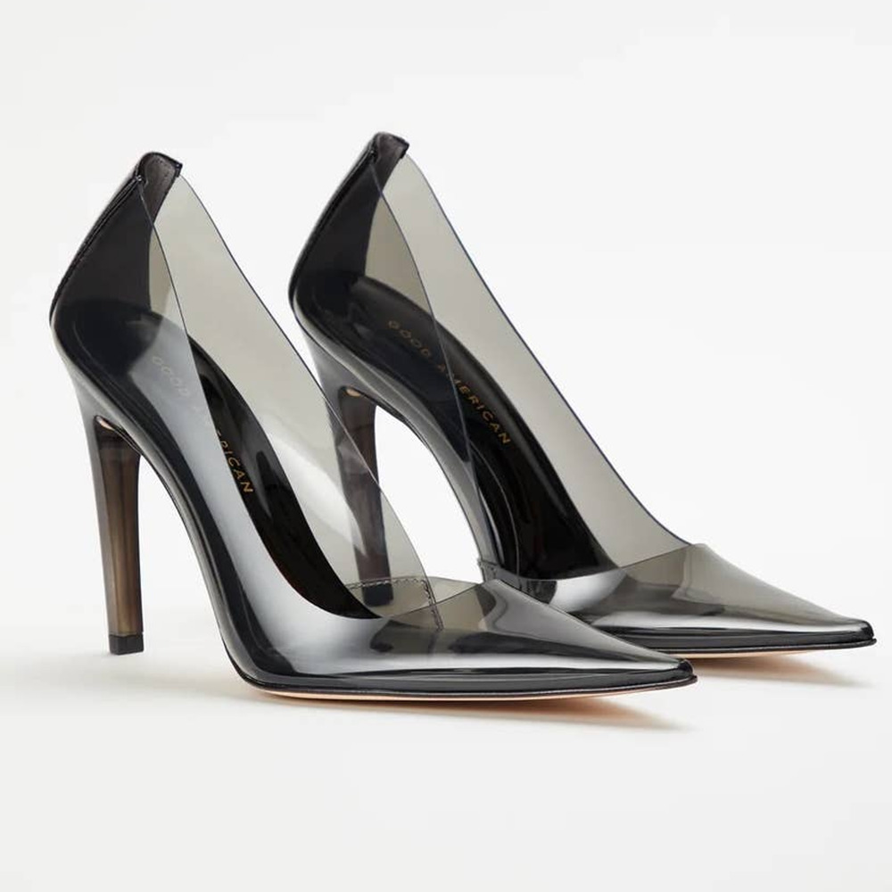 Good American Cinder-F*CKING-RELLA Pump In Light Smoke Size 8 New